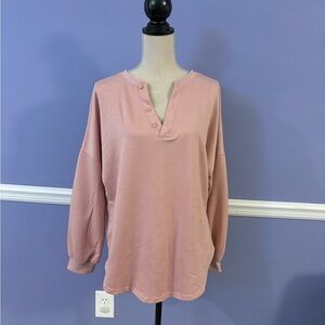 Women's Pink Button-Up Top